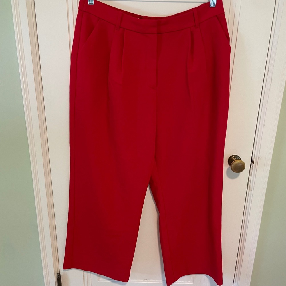 Abercrombie Sloane Tailored Wide Leg Pant in Red Size 33 - Picture 8 of 10